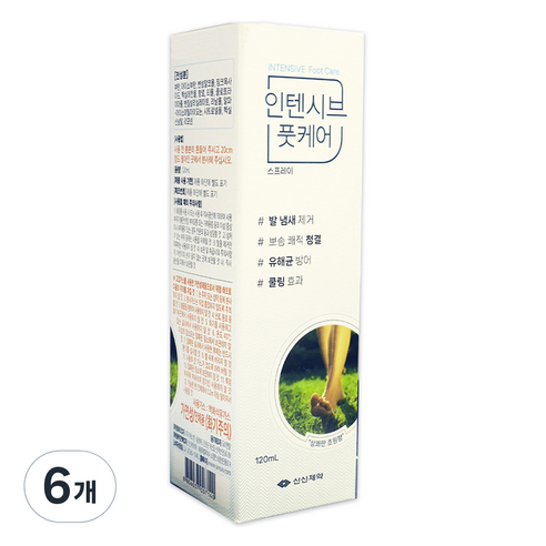 신신제약 발냄새제거 인텐시브 풋케어 스프레이 120ml, 1개입, 6개