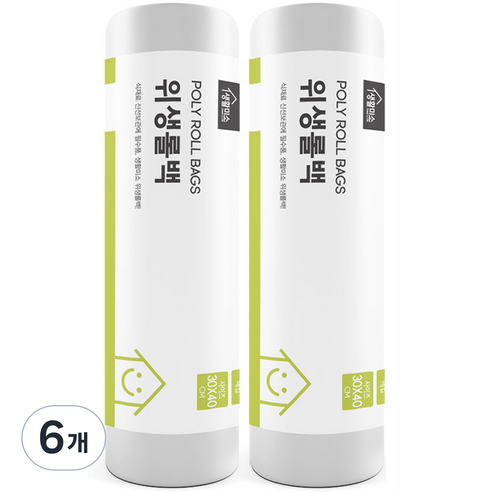생활미소 위생롤백, 대(L), 500매입, 6개