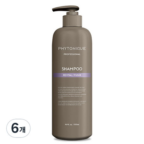 피토니끄 프로 리바이탈 두피케어 샴푸 플레르, 500ml, 6개