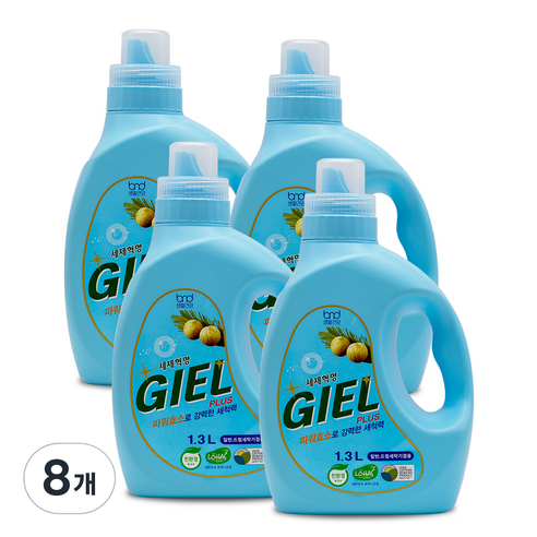 세제혁명 지엘플러스 액상세제 본품, 1300ml, 8개
