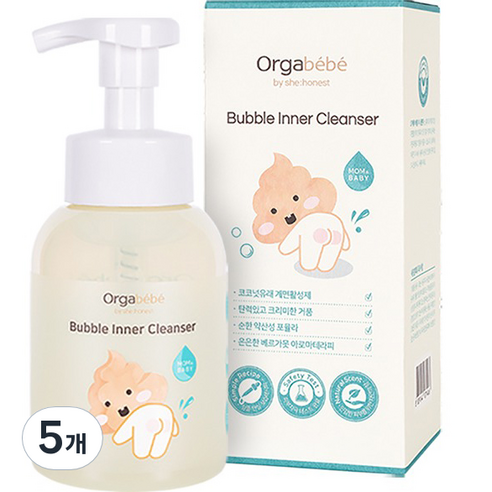 오가베베 아기 엉덩이 클렌저, 300ml, 5개