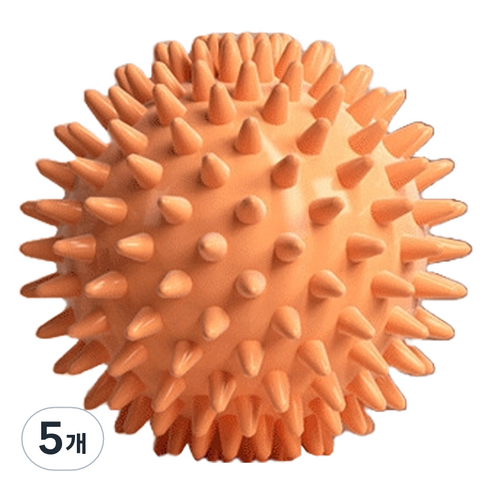 고민고밍 허리 등 근육 발 마사지 볼 6cm, 5개, 오렌지