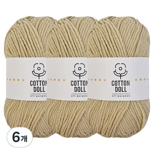 니뜨 코튼돌 뜨개실 50g, 6개, 34베이지