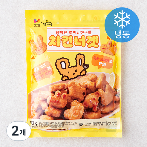 목우촌 행복한 토끼와 친구들 치킨너겟 (냉동), 400g, 2개
