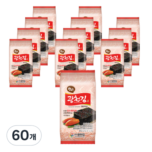 광천김 밥도둑 명란맛김, 4g, 60개