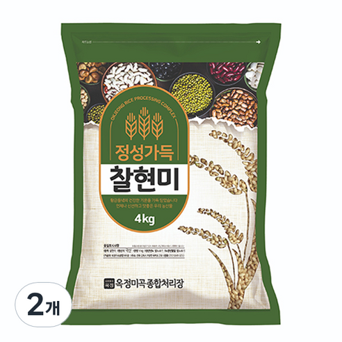 정성가득 찰현미, 4kg, 2개