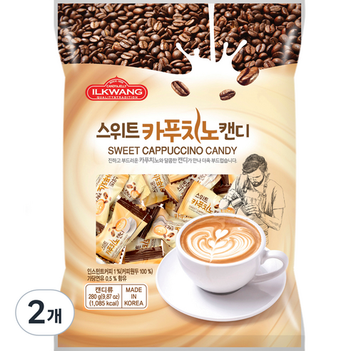 일광제과 스위트카푸치노캔디, 280g, 2개