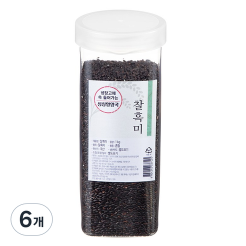 월그그린 싱싱영양통 검정 찰흑미, 1kg, 6개