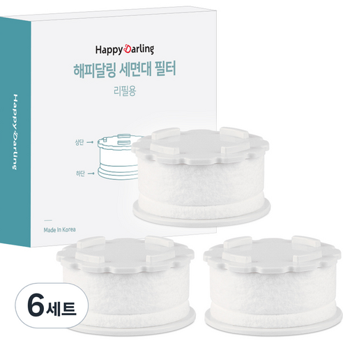 해피달링 세면대 헤드 필터 리필용 3p, 6개
