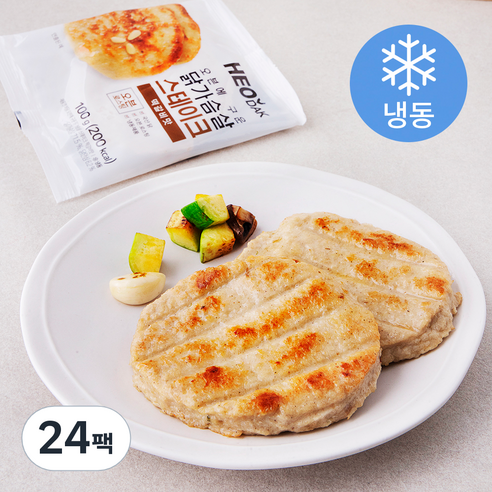 허닭 오븐에 구운 닭가슴살 스테이크 떡갈비맛 (냉동), 100g, 1개입, 24개