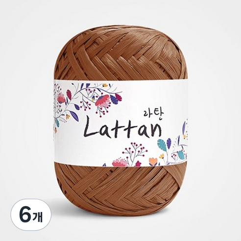 yarna 라탄 라피아 뜨개실 40g, 14번 반유광, 6개