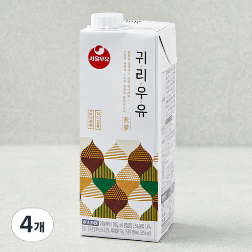 서울우유 귀리우유, 750ml, 4개