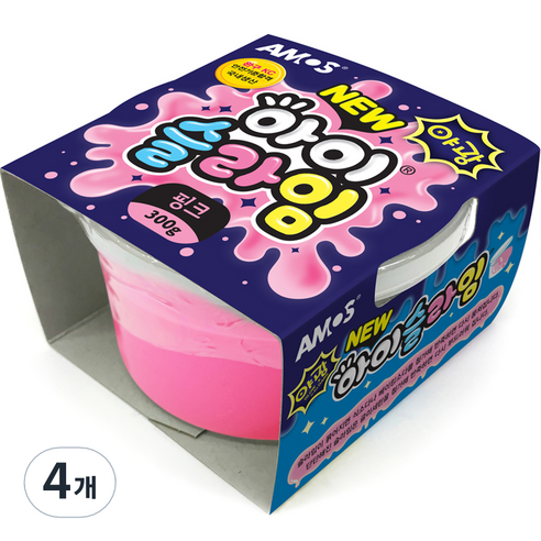 아모스 아이슬라임, 야광핑크, 300g, 4개