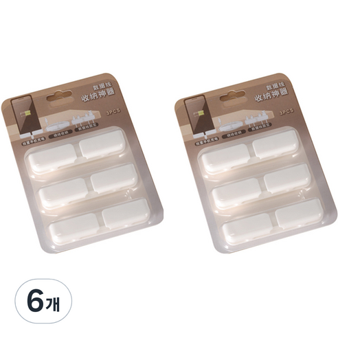 블루레이크 데스크 전선 정리 홀더, 화이트, 6개