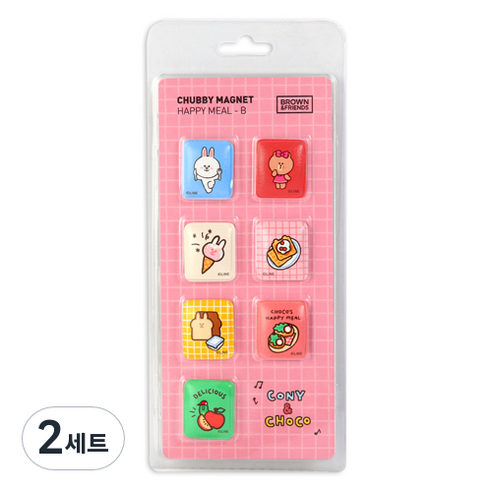 브라운앤프렌즈 처비 마그넷 7종 세트, HAPPY MEAL B, 2세트