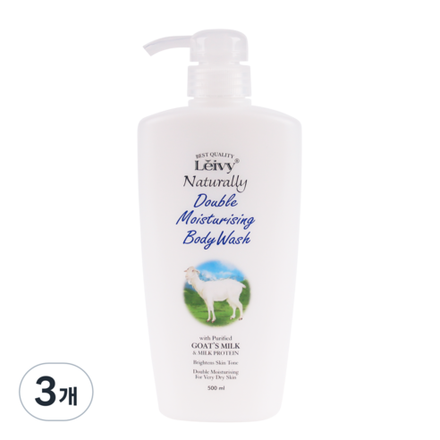 Leivy 산양유 바디워시 플로럴 코튼향, 500ml, 3개