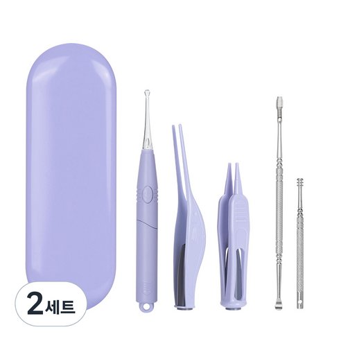 비타할로 LED 이어클리너 퍼플 5종 세트, 2개