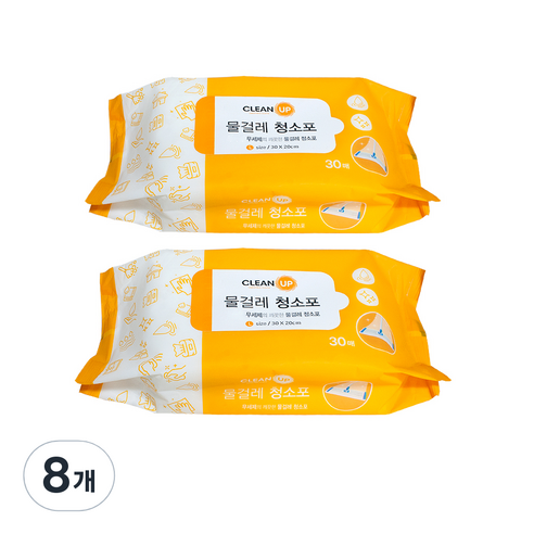 클린업 물걸레 청소포 30매, 8개