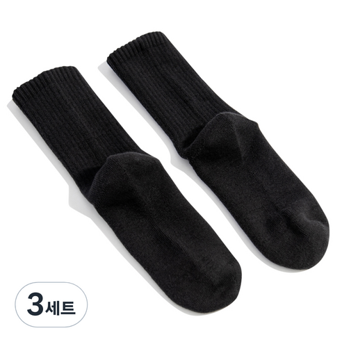 리투 웜 기모 데일리 크루삭스, 블랙, S, 3세트