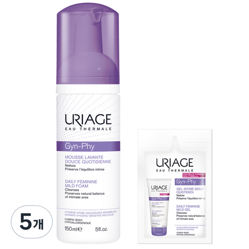유리아쥬 진피 마일드 폼+마일드젤 3ml 여성청결제, 150ml, 5개