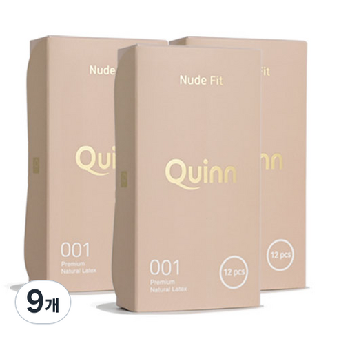 Quinn 001 누드핏 무꼭지형 일반형 콘돔, 12개입, 9개