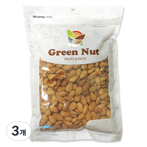 그린너트 생 아몬드, 500g, 3개