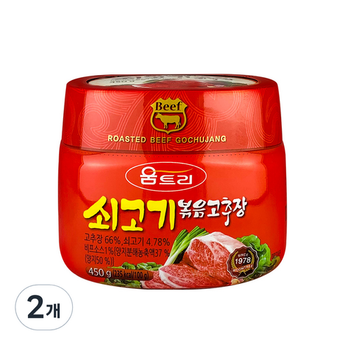 움트리 쇠고기 볶음고추장, 450g, 2개