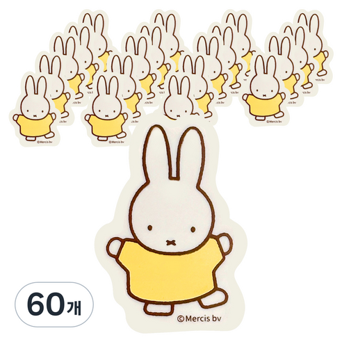 조선문방구 미피 모양 지우개, 옐로우 토끼, 60개