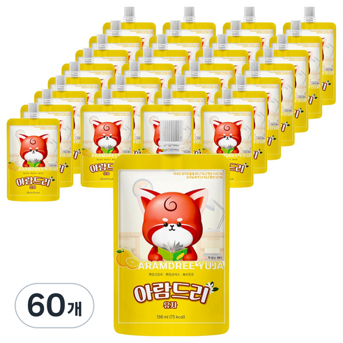 아람농장 아람드리 유자 주스, 138ml, 60개