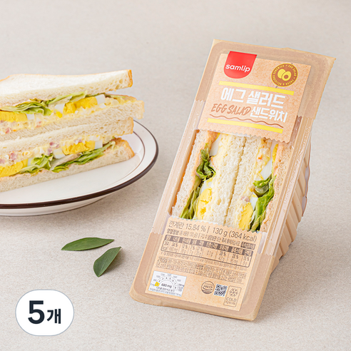 삼립 에그 샐러드 샌드위치, 130g, 5개