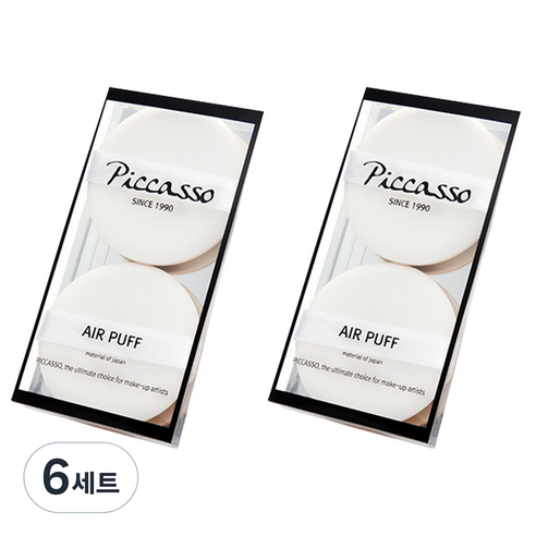 피카소 2 in 1 에어퍼프 2p, 혼합 색상, 6세트