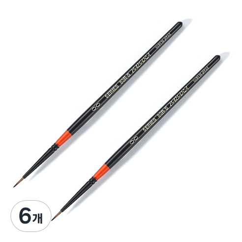 BABARA 세필붓 80RS, 00호, 6개
