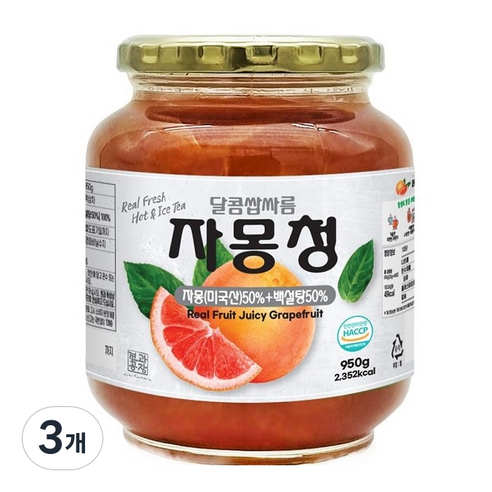 견과공장 자몽청, 950g, 1개입, 3개