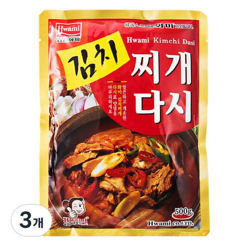 화미 김치찌개 다시, 500g, 3개