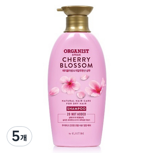 오가니스트 체리블라썸 수분 영양 샴푸, 500ml, 5개