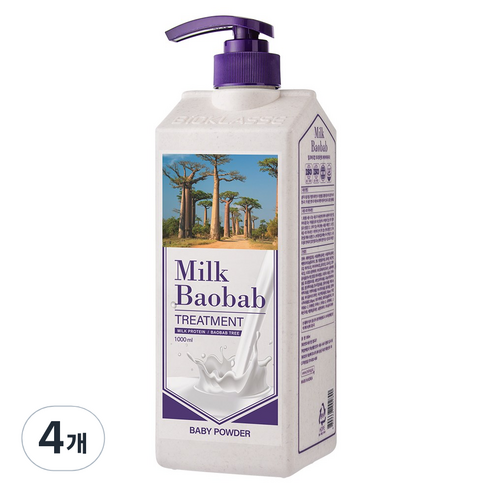 밀크바오밥 트리트먼트 베이비파우더향, 1000ml, 4개