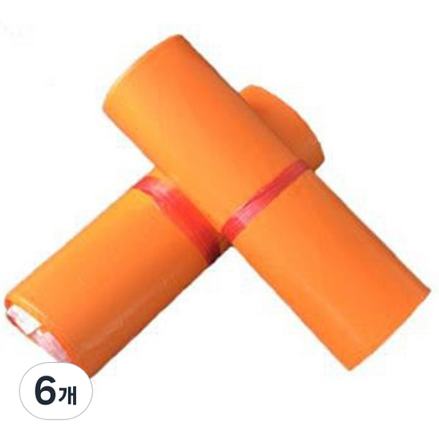 가팡 택배 비닐봉투 폴리백 오렌지 C HDPE 0.07 100p, 6개