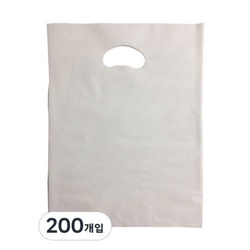 팩스타 펀칭 비닐 포장봉투 가로 25cm x 세로 35cm PE25, 백색, 200개입