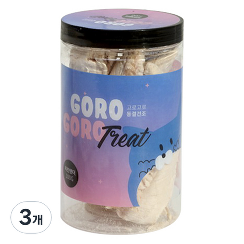gorogoro 반려동물 동결건조 트릿, 100g, 3개, 치킨텐더