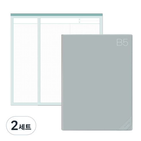 데얼스 도큐먼트 파일홀더 B5 + 노트패드 B5 2p, 민트, 2세트