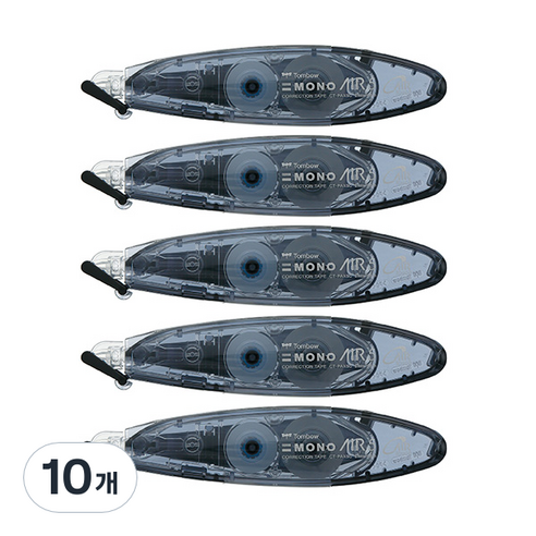 톰보우 모노에어5 펜타입 수정테이프, CT-PAX5C11(블랙), 10개