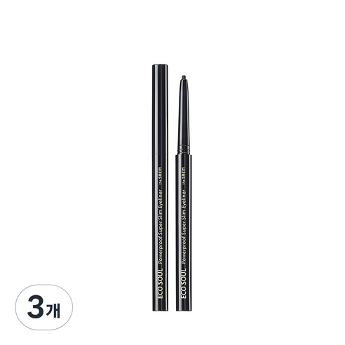 더샘 에코 소울 파워프루프 초슬림 아이라이너 0.1g, 나이트 블랙, 3개