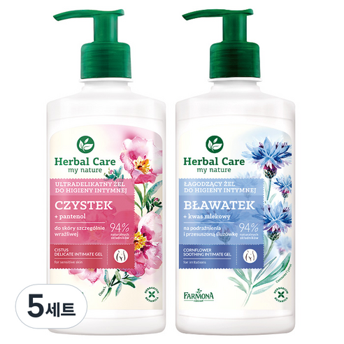 파모나 허벌케어 인티메이트 겔 여성청결제 시스투스 330ml + 콘플라워 330ml 세트, 5세트