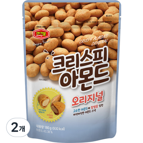 머거본 크리스피 아몬드 오리지널, 180g, 2개