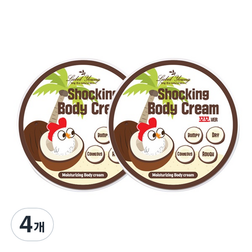 라벨영 쇼킹꼬꼬 바디크림, 200g, 4개