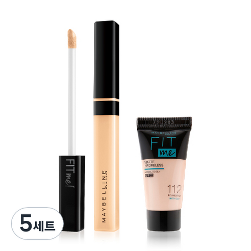 메이블린 핏미 컨실러 7ml + 미니 파운데이션 5ml 세트, 20 샌드(컨실러), 랜덤발송(파운데이션), 5세트
