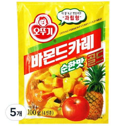 오뚜기 바몬드 카레 과립형 골드 순한맛, 100g, 5개