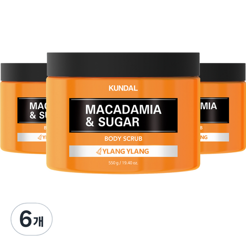 쿤달 슈가 바디 스크럽 일랑일랑향, 500g, 6개