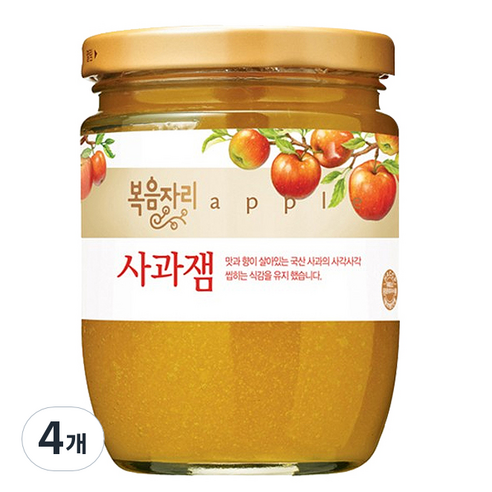 [복음자리] 과일잼(사과잼), 370g, 4개