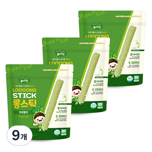 퓨어잇 롱스틱, 30g, 9개, 브로콜리